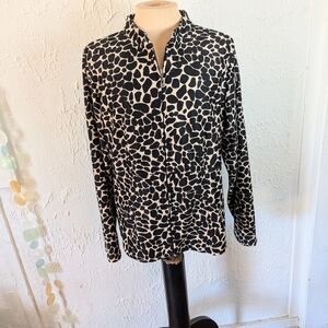 Notations Black and Cream Animal Print Jacket